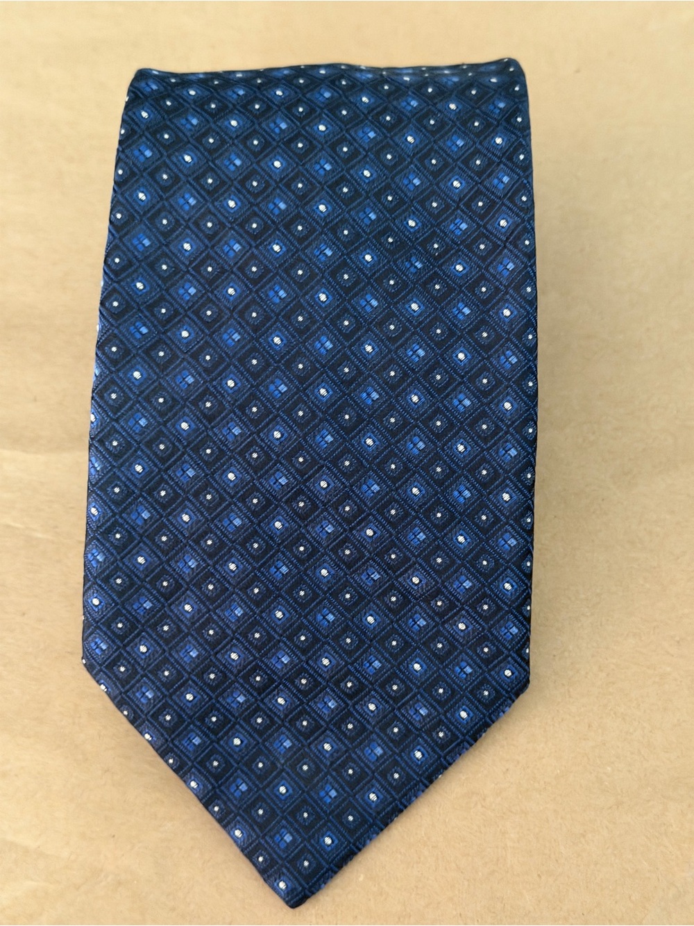 Stefano Ricci Navy Blue Geometric Silk Tie